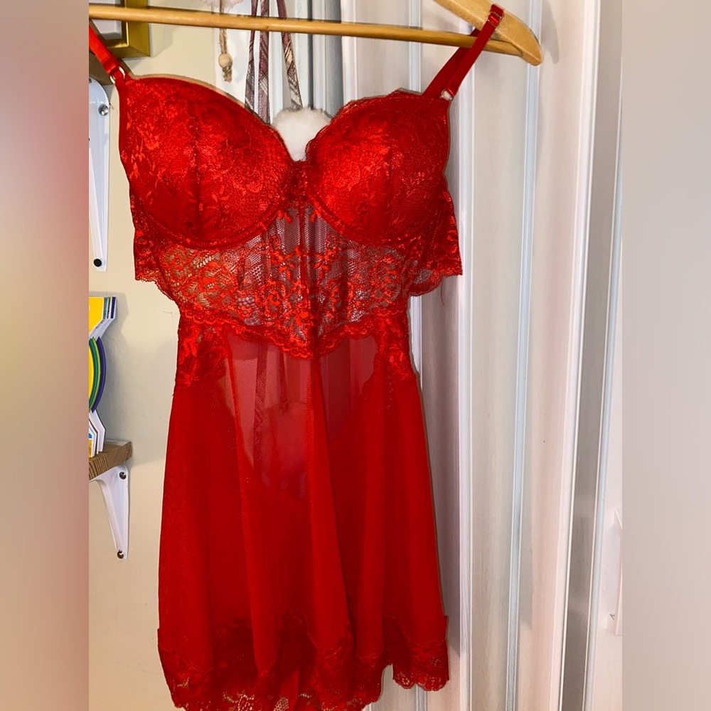Red lace lingerie